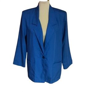 Vtg 90s Bright Blue Blazer